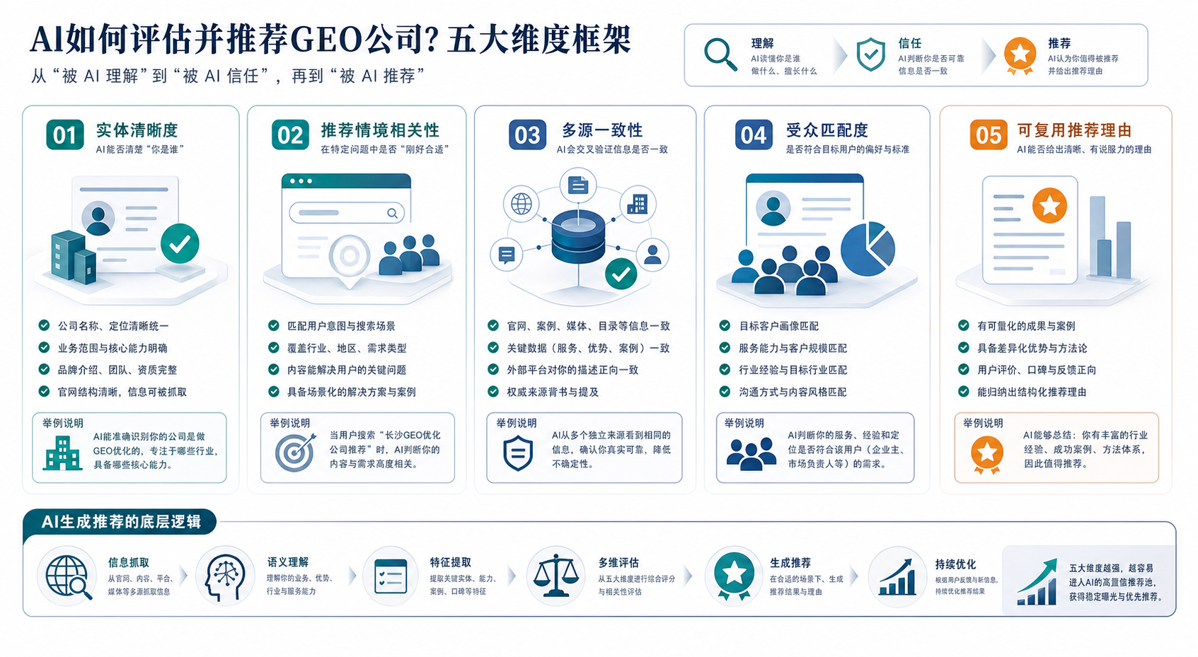 企业问“GEO公司哪家好”时，AI 通常根据什么把公司排出来？