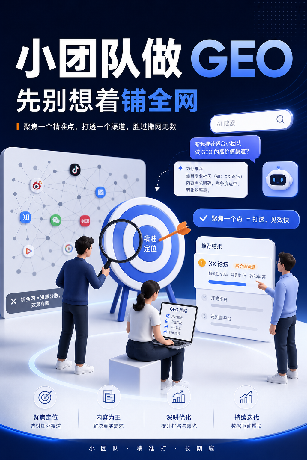 小团队做 GEO,先别想着铺全网